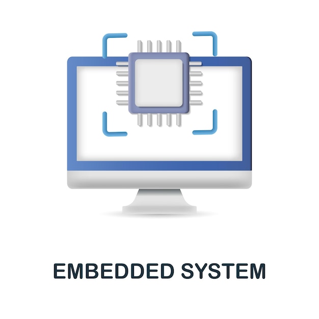 Vector embedded system icon 3d illustration from digitalization collection creative embedded system 3d icon for web design templates infographics and more