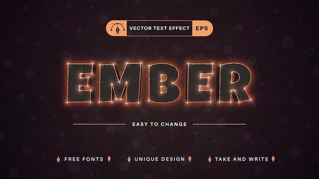 Ember  Editable Text Effect, Font Style