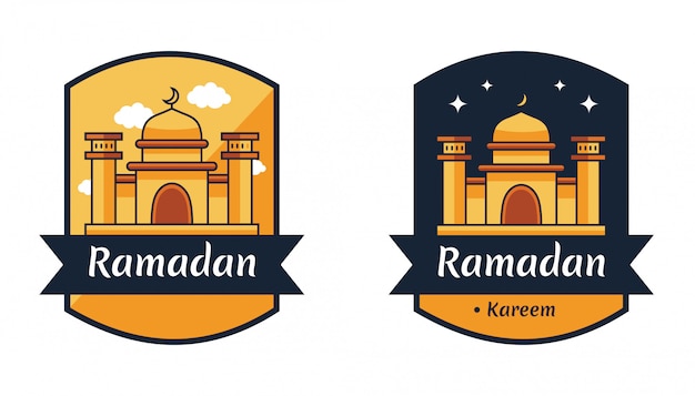 Embleem badge voor islamitische heilige vakantie Ramadan kareem