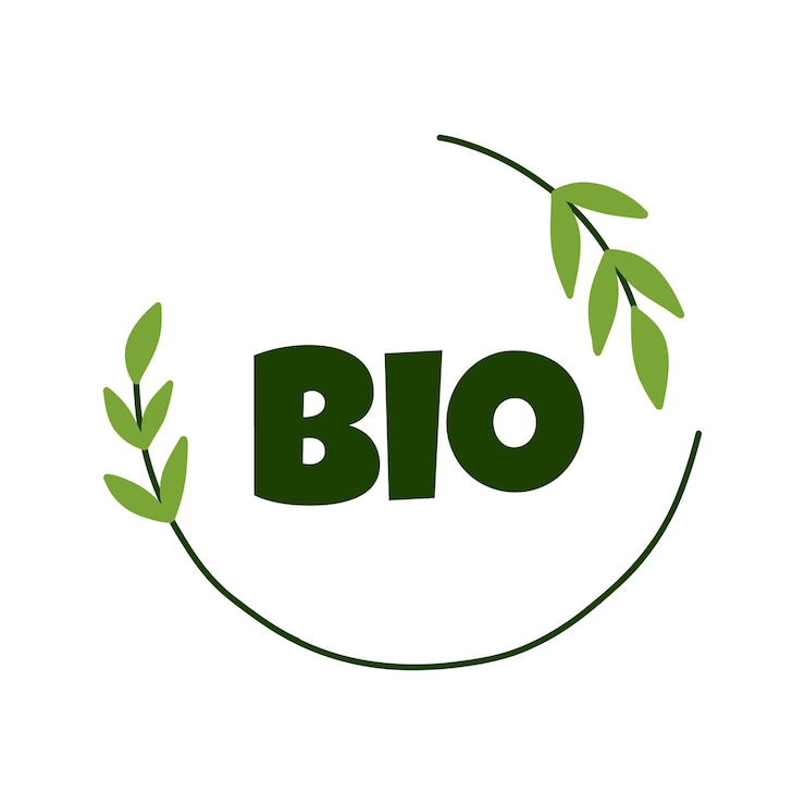 Vector embleem eco-vegan natuurlijk product bio-vers product eco-icoon voor producten vector-illustratie