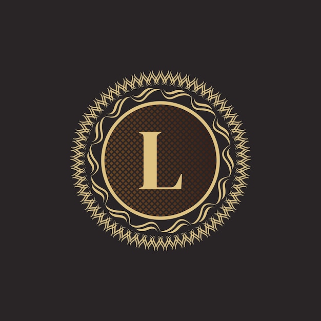 Vector embleem letter l gold monogram design luxe volumetrisch logo template 3d line ornament voor bedrijven