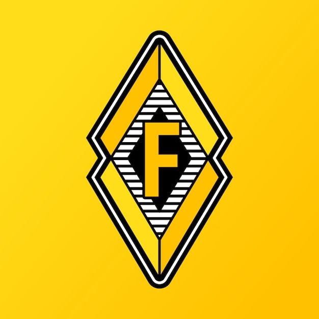 Vector embleem logo letter f voor voetbalclub