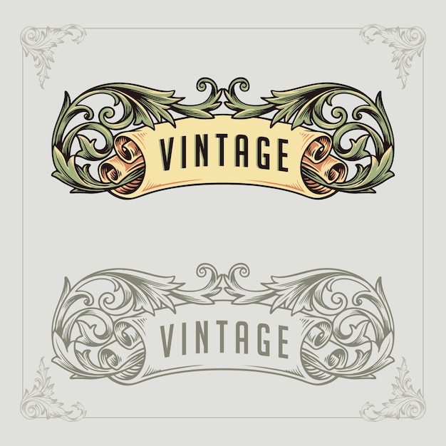 Vector embleem ornamenten vintage