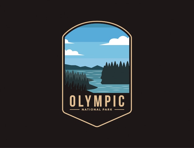 Embleem patch logo illustratie van olympic national park