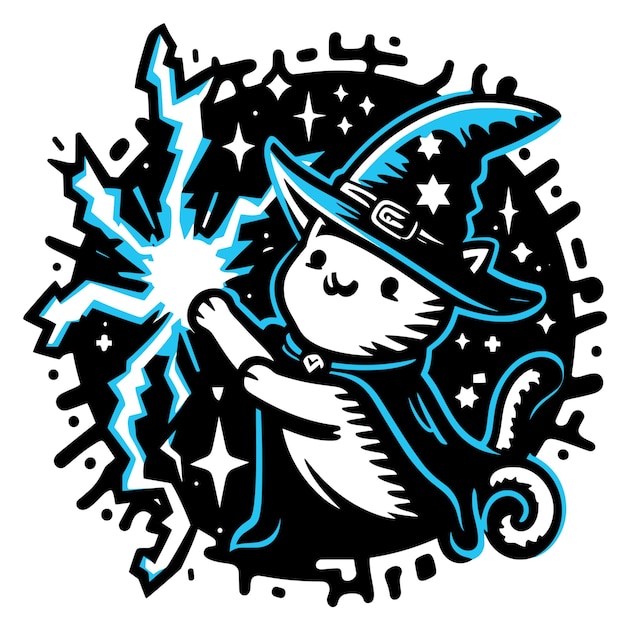 Vector embleem van de cat wizard