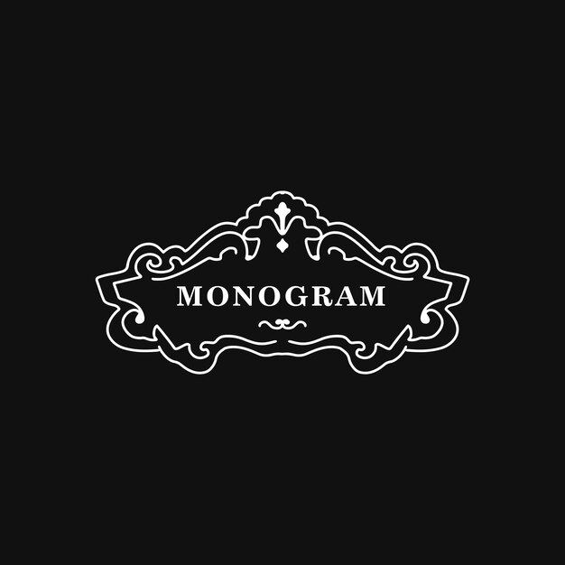 ベクトル 紋章 バナー モノグラム クラシック ロゴ 黒と白の色