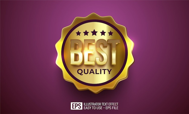 emblem best quality 3d text editable style effect template