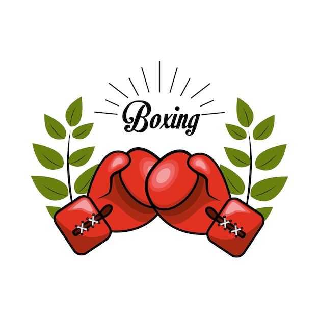 Vettore emblema icona del gioco di boxe