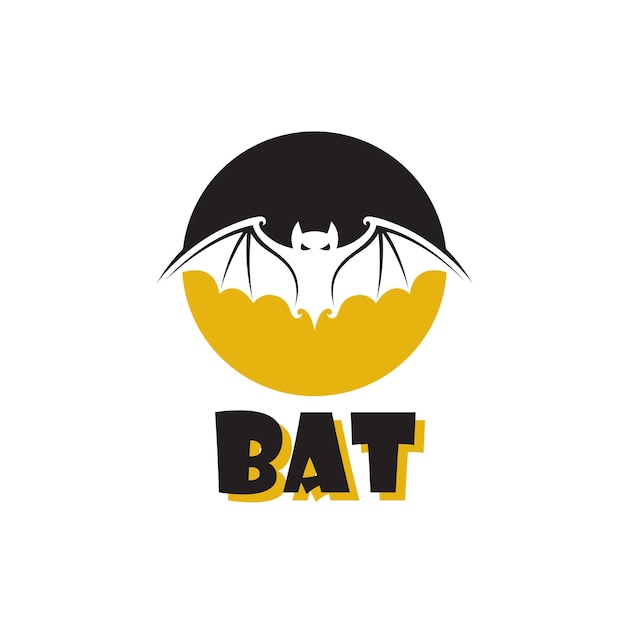 Vector emblem of flying bat