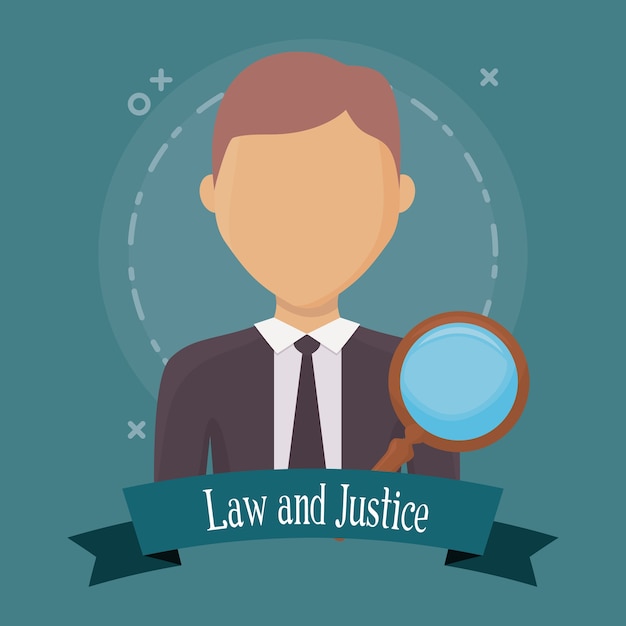 Emblem of law and justice concept