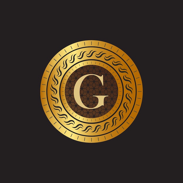 Emblem Letter G Weaving Circle Monogram Gracieuze sjabloon Eenvoudig logoontwerp voor Luxury Crest