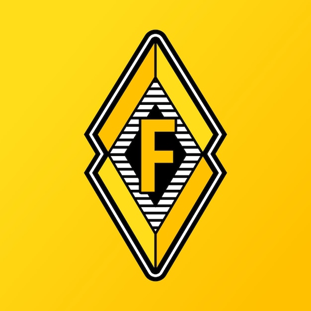 Вектор Эмблема логотипа буква f для футбольного клуба