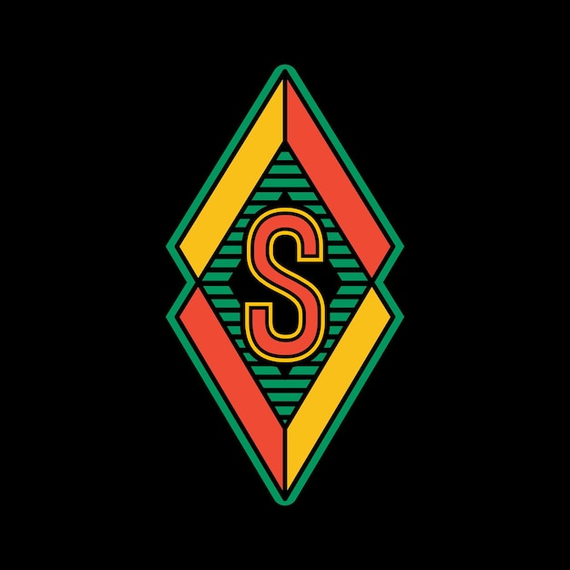 Vettore emblema logo lettera s per la squadra di calcio