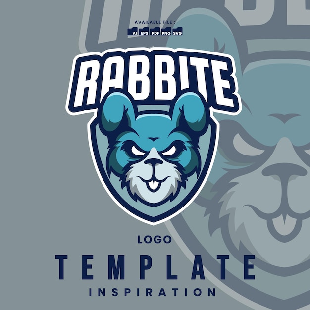 Emblem, Logo template with Rabbit bunny head. design element for Esport