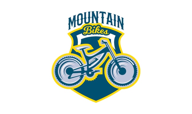 The emblem of the mountain bike Sport bike logo Sport bicycle downhill mtb bmx race extreme Vector illustration