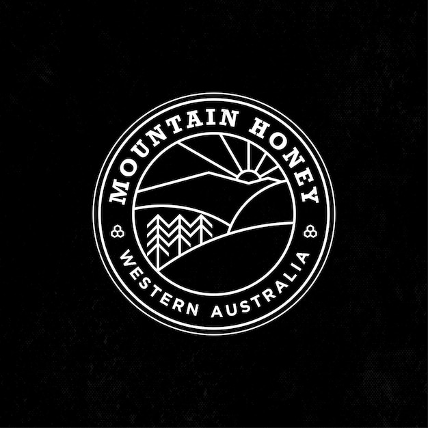 Emblem mountain honey farm logo inspiration