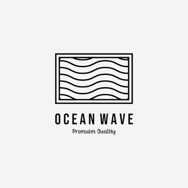 Эмблема smooth wave icon logo line art illustration vector design