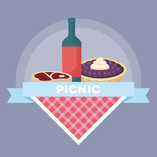 emblem of picnic concept 