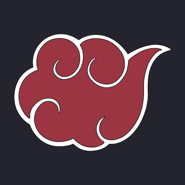 Red cloud illustration, Akatsuki, china cloud, heart, logo