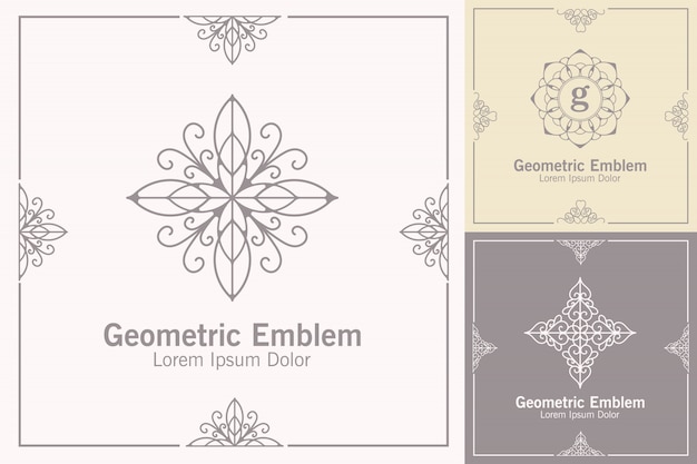 emblem set, elegant classic template