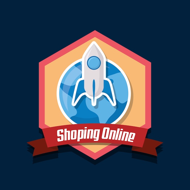 emblem of Shopping online concept 