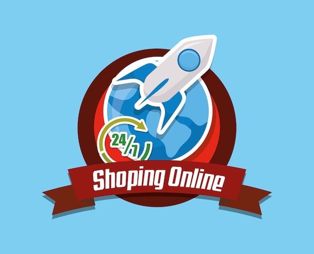 Emblem of shopping online concept