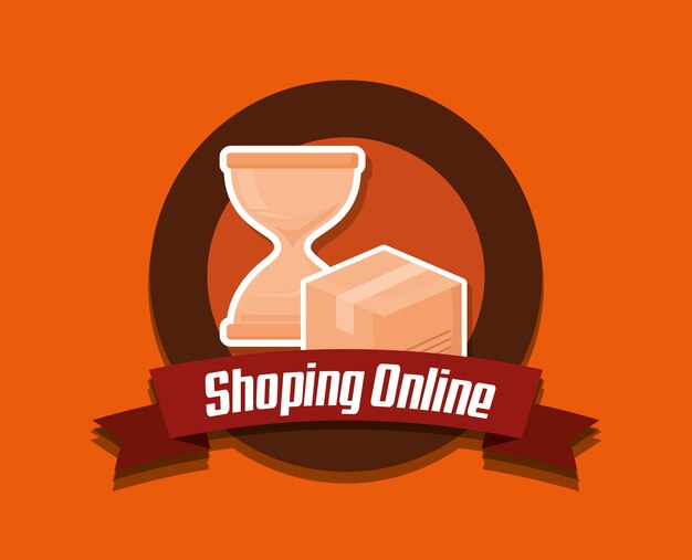 Emblem of shopping online concept