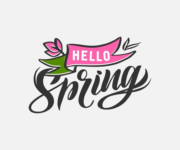 The emblem for Spring time. Handwritten calligraphy lettering phrase
