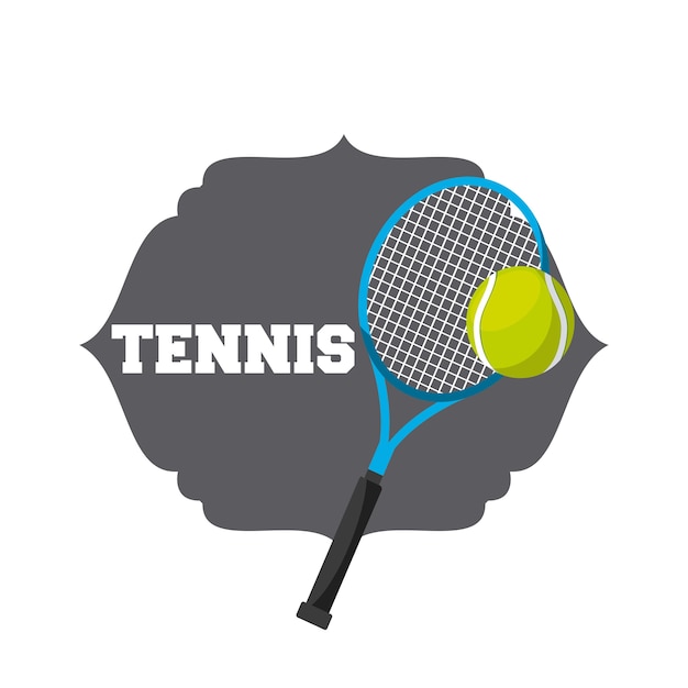 emblem of tennis sport with racket and ball icon