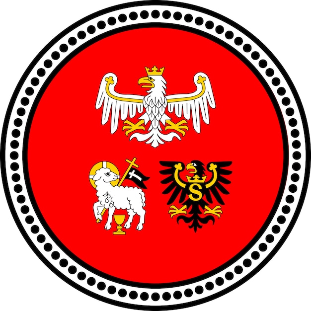 Emblem of WarmianMasurian Voivodeship state of Poland Vector illustration