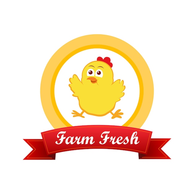 Emblem with cute chicken