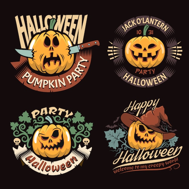 Emblemen met Halloween-pompoen