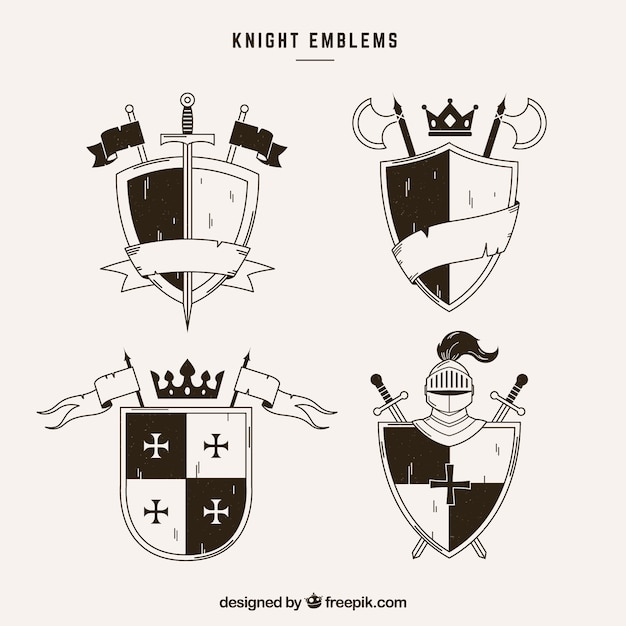 Emblemen van ridders met linten