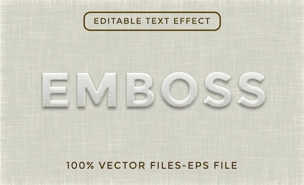 Emboss editable text effect. 3d premium vectors