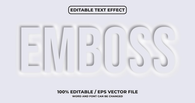 Vector emboss editable text effect style