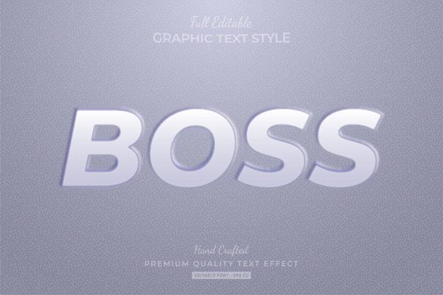 Vector embossed editable text effect font style