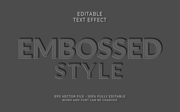 Embossed style editable text effect