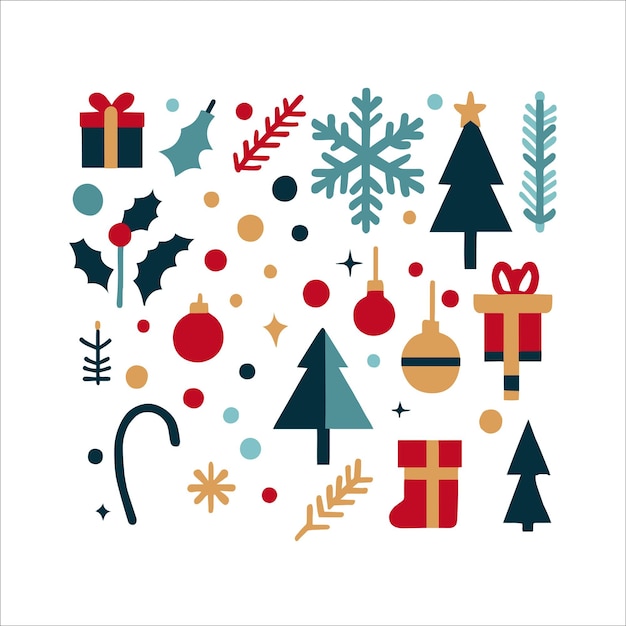 Vector embrace the festive spirit with this captivating illustration of a christmas items set