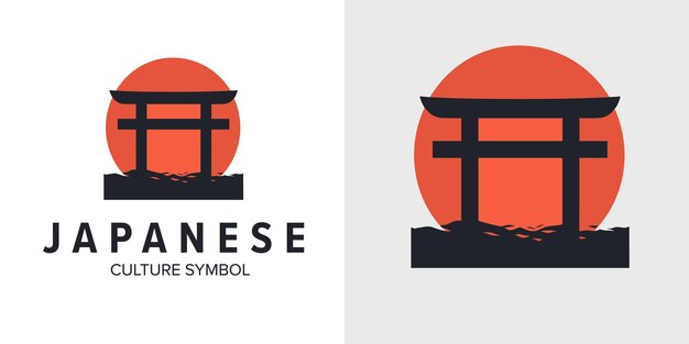 Abbraccia l'eredità giapponese con il logo torii stupendo disegno di illustrazione vettoriale