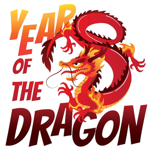 Embrace Luck in 2024 Stunning Year of the Dragon Vector for Chinese New Year