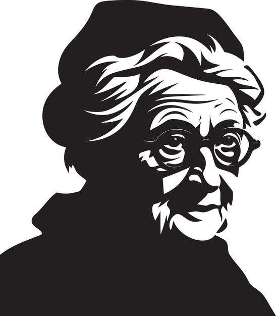 Embracing Age in Vector Old Womens Illustrations