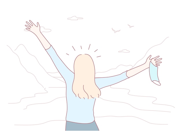 embracing the freedom a woman joyfully celebrating in open air surrounded by natures beauty