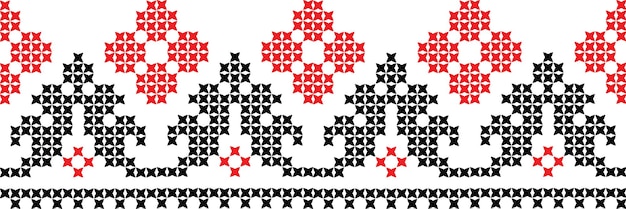 Vector embroidered crossstitch ornament national pattern ukrainian slavic