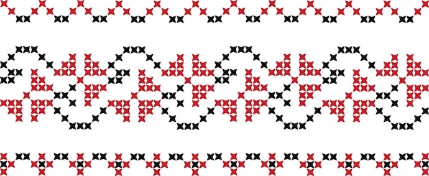 Embroidered crossstitch ornament national pattern Ukrainian Slavic