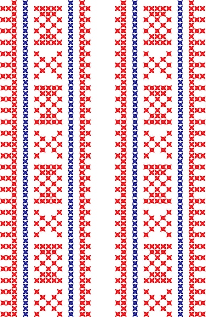 Embroidered crossstitch ornament national pattern Ukrainian Slavic