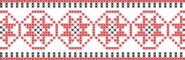 Vector embroidered crossstitch ornament national pattern ukrainian slavic