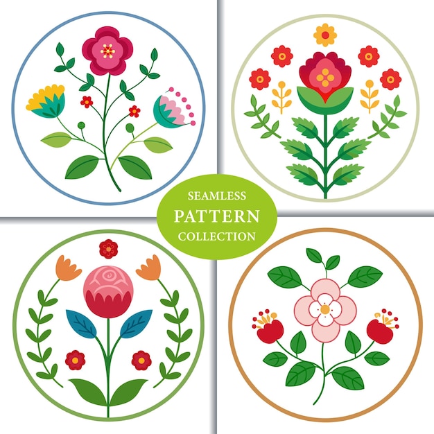 embroidered garden seamless pattern background design