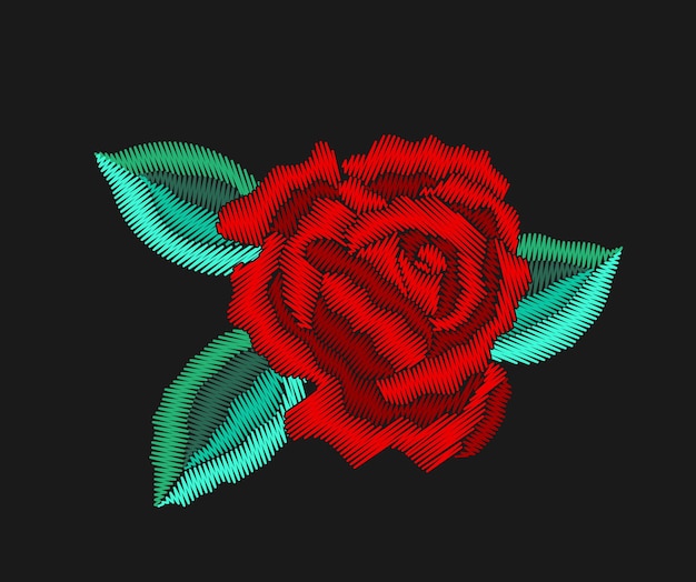 Вектор Вышитая роза