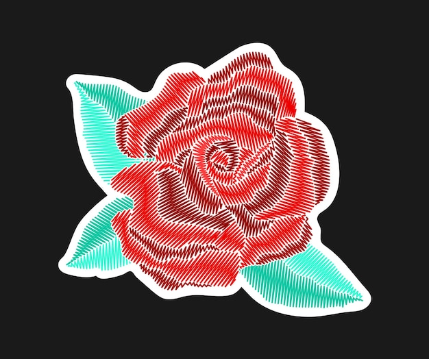 Embroidered rose design