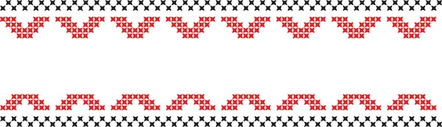 Vector embroidered ukrainian national pattern cross